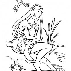 Pocahontas para imprimir e colorir