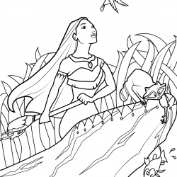 Pocahontas para imprimir e colorir
