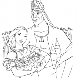 Pocahontas para imprimir e colorir