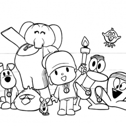 Pocoyo para imprimir e colorir