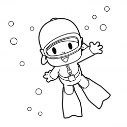 Pocoyo para imprimir e colorir