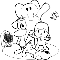 Pocoyo para imprimir e colorir