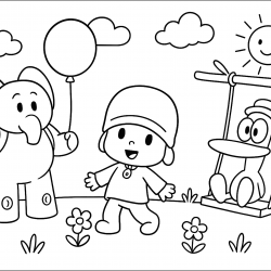 Pocoyo para imprimir e colorir