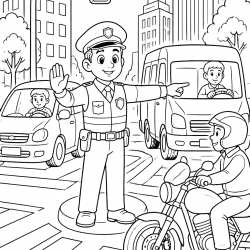 Polícia para imprimir e colorir