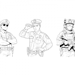 Polícia para imprimir e colorir