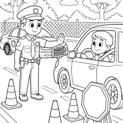Polícia para imprimir e colorir