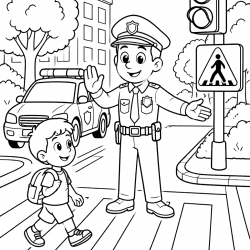 Polícia para imprimir e colorir