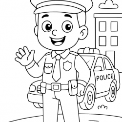 Polícia para imprimir e colorir