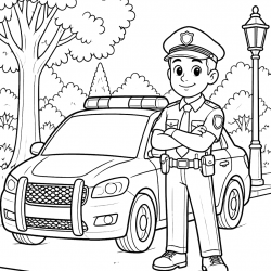 Polícia para imprimir e colorir