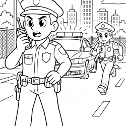 Polícia para imprimir e colorir