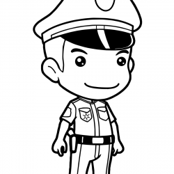 Polícia para imprimir e colorir