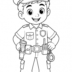 Polícia para imprimir e colorir