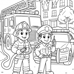 Polícia para imprimir e colorir