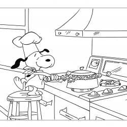 Snoopy para imprimir e colorir