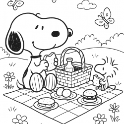 Snoopy para imprimir e colorir