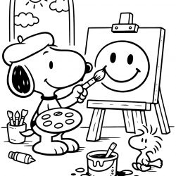 Snoopy para imprimir e colorir