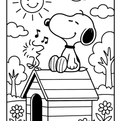 Snoopy para imprimir e colorir