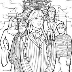 desenho de A Família Addams
