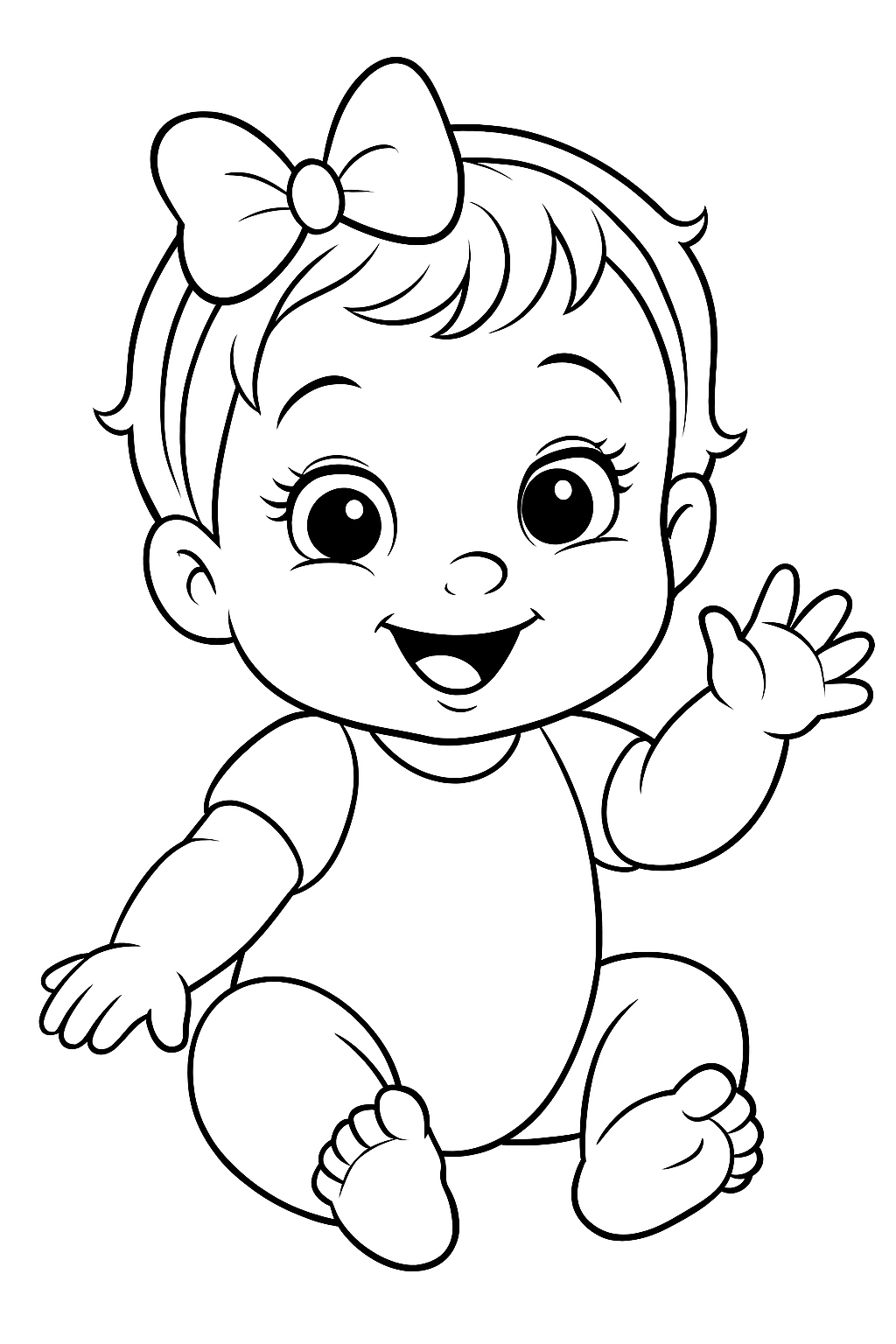 de uma bebe linda e sapeca para colorir