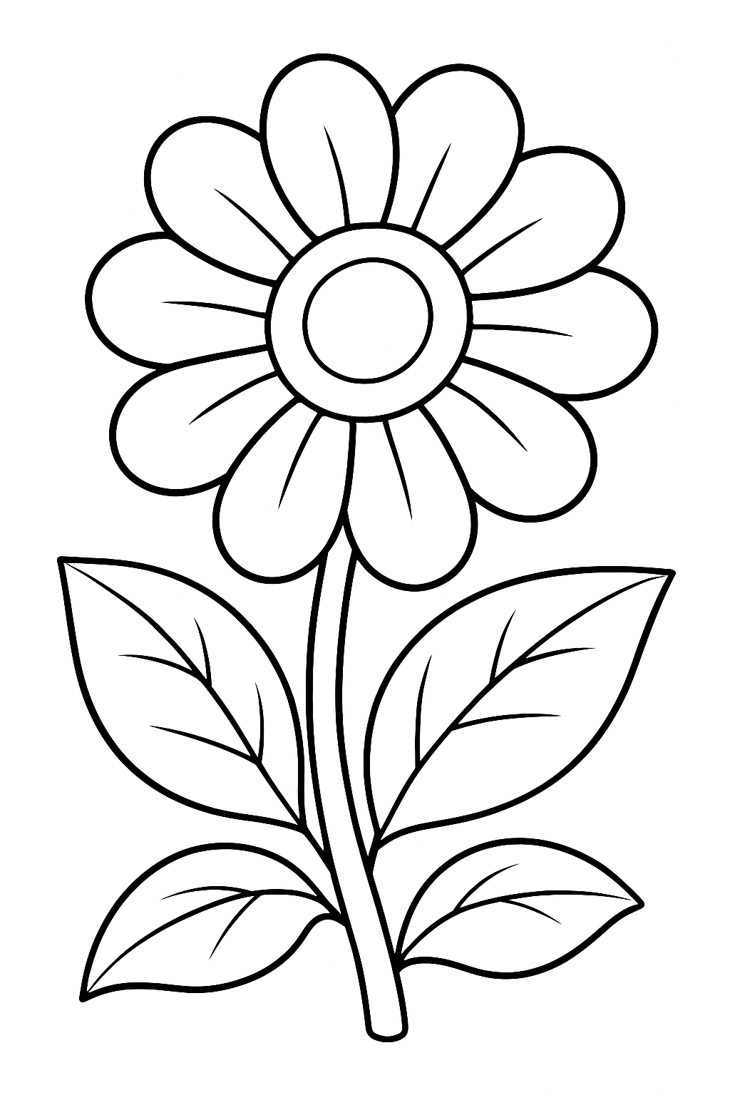Flor detalhada e bonita para colorir