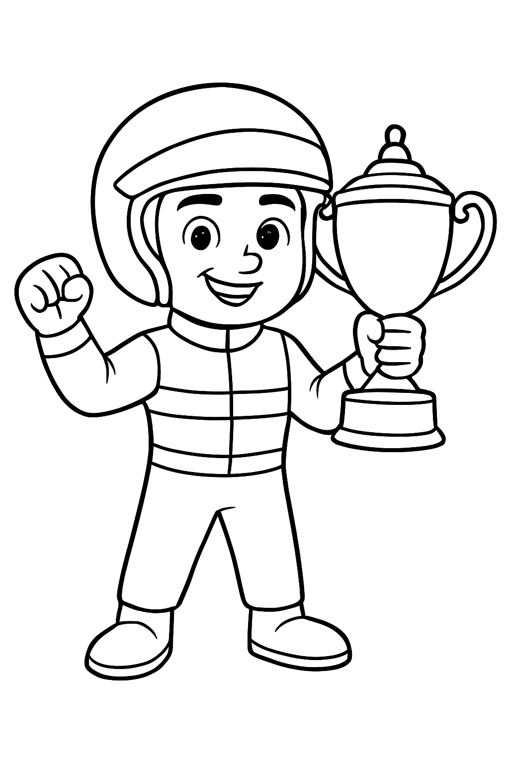 Max verstappen com troféu para colorir