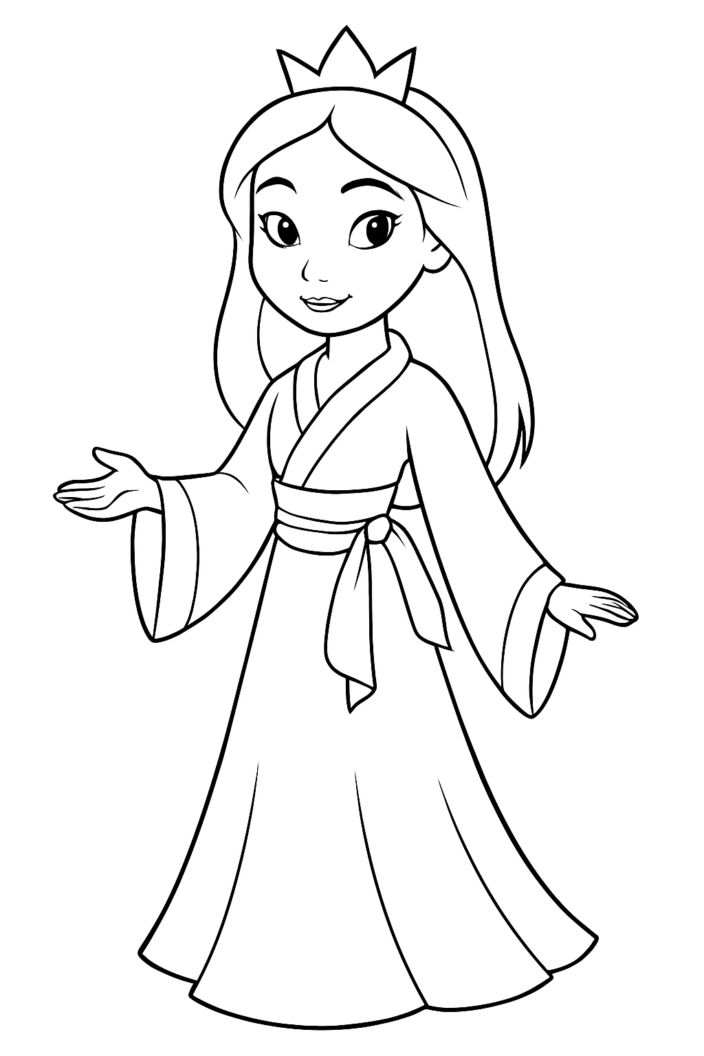 Princesa mulan para colorir