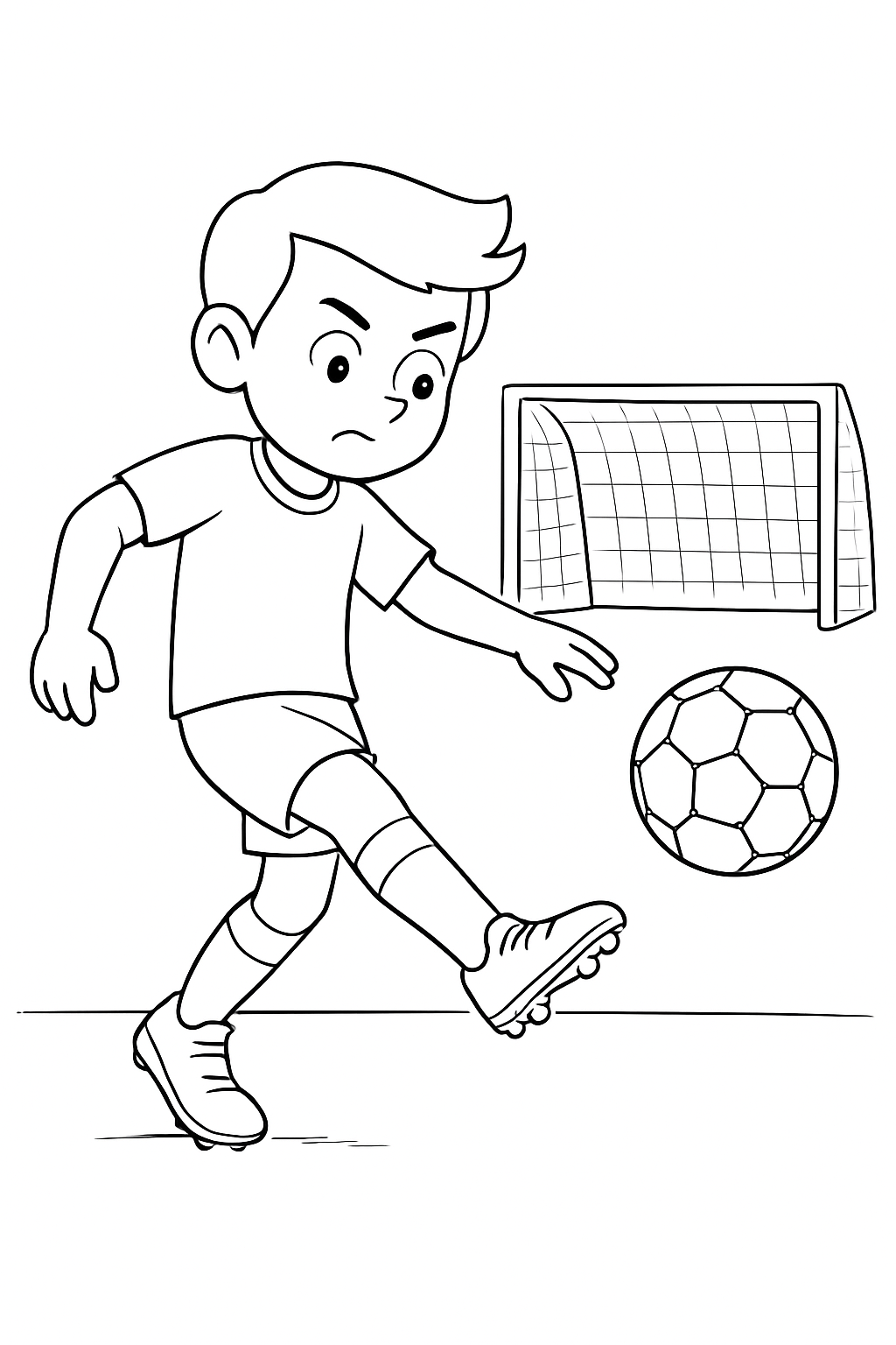 Um jogador batendo falta para colorir