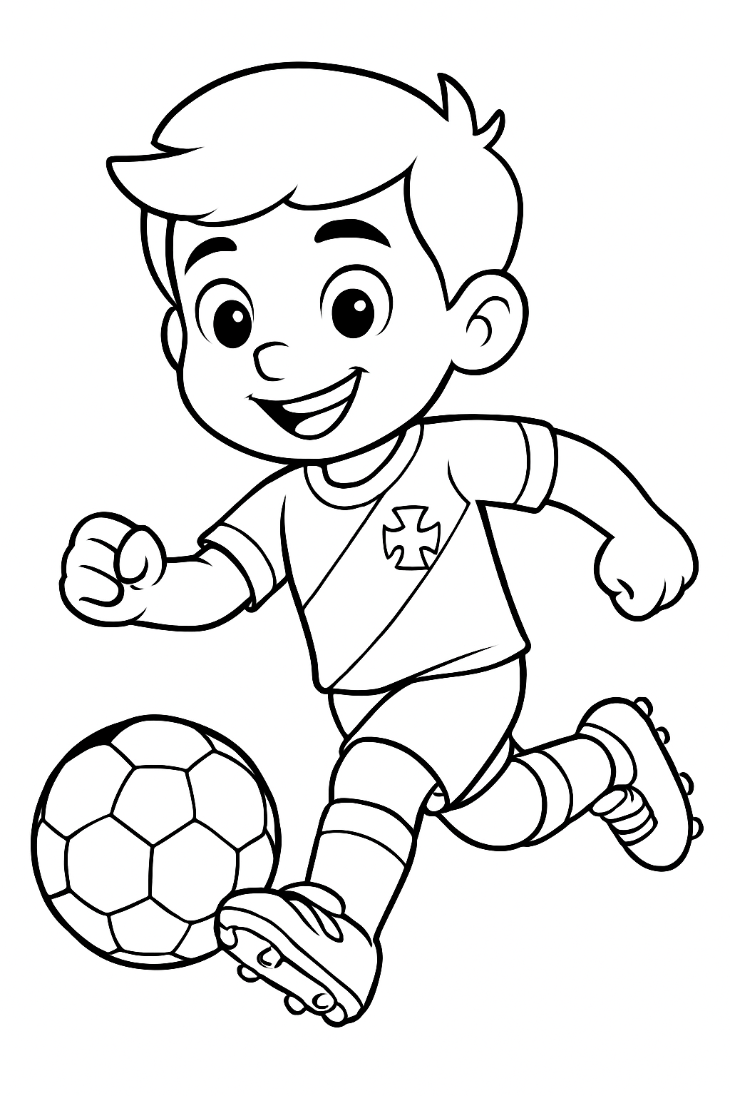 Um jogador de futebol do vasco para colorir