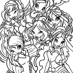 Winx Club para imprimir e colorir