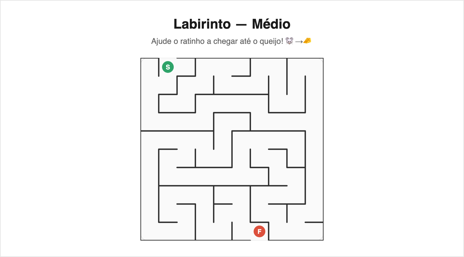 Fácil — grade 10×10 (tema classic) — Labirinto Fácil para Imprimir